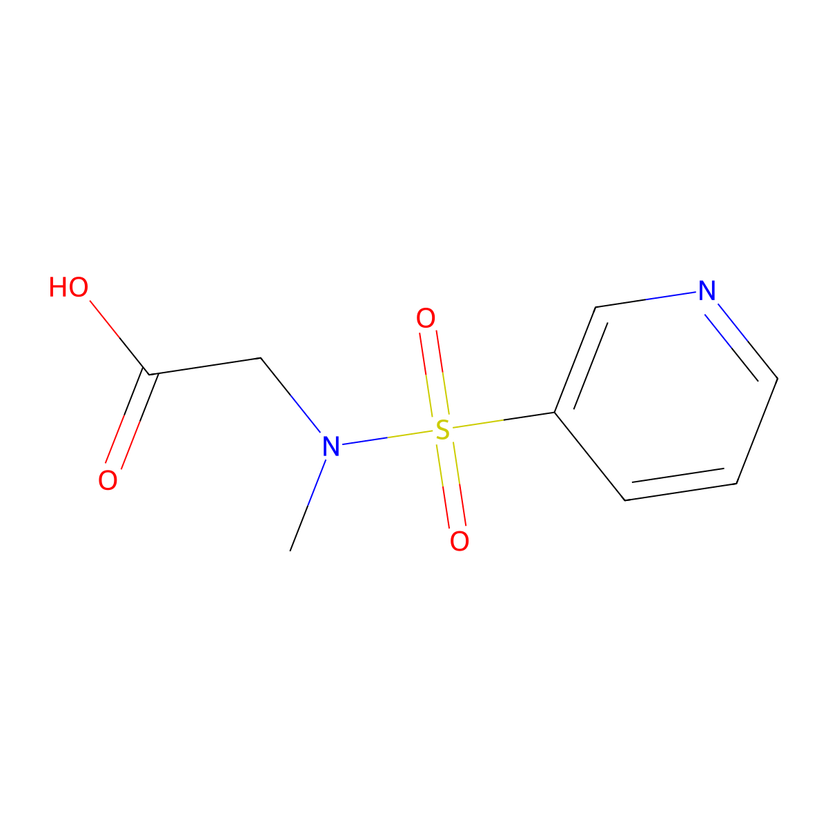 2-(N-methylpyridine-3-sulfonamido)acetic acid molecular structure, CAS 1017029-42-3
