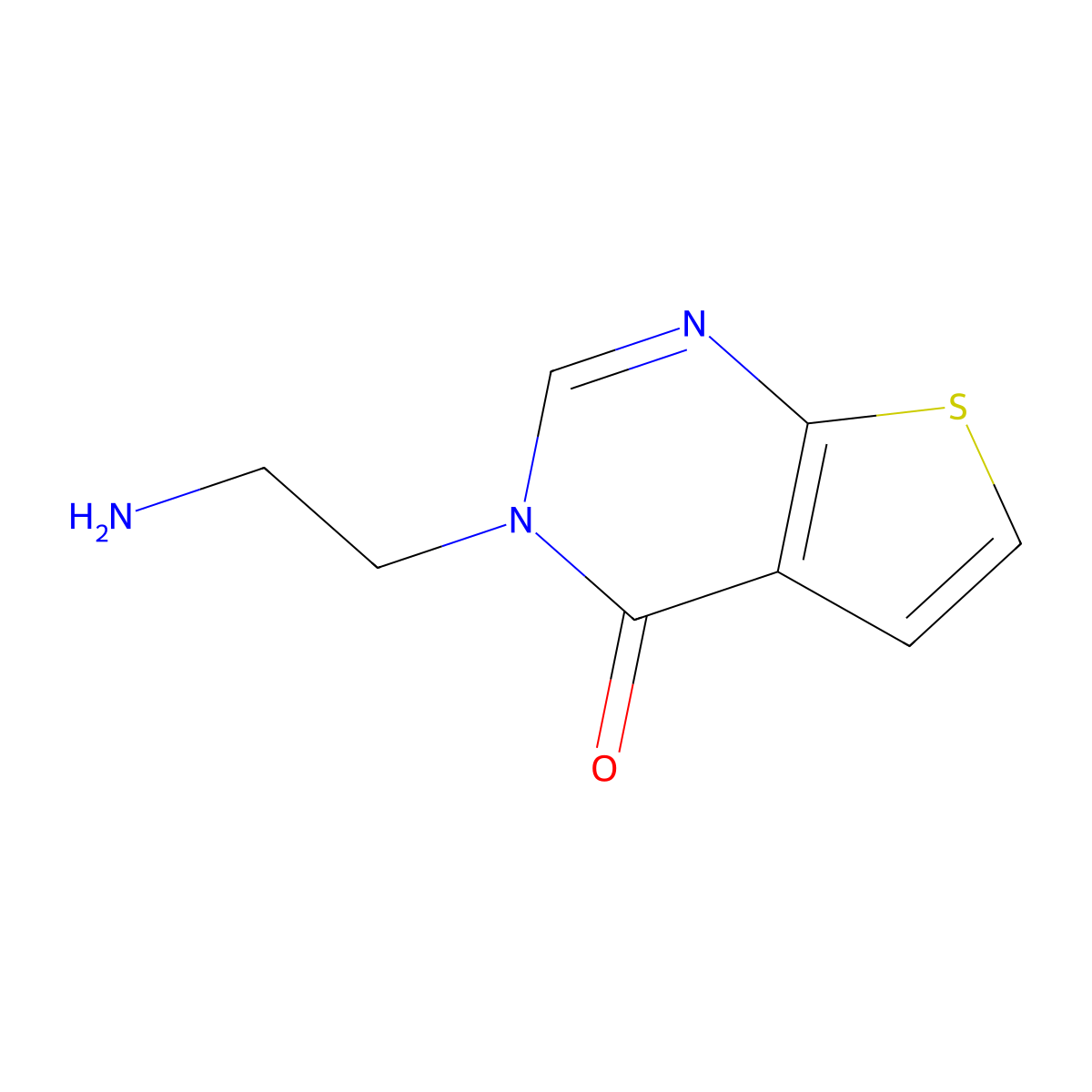 3-(2-aminoethyl)thieno[2,3-d]pyrimidin-4(3H)-one molecular structure, CAS 1017029-69-4