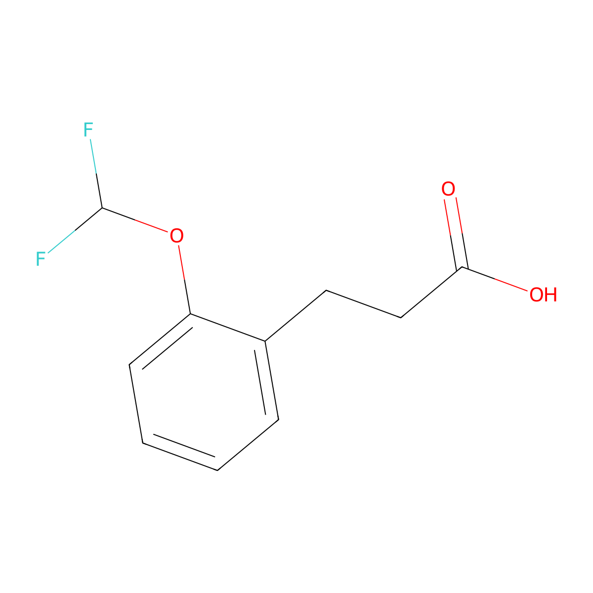 3-(2-(Difluoromethoxy)phenyl)propanoic acid molecular structure, CAS 1017030-88-4