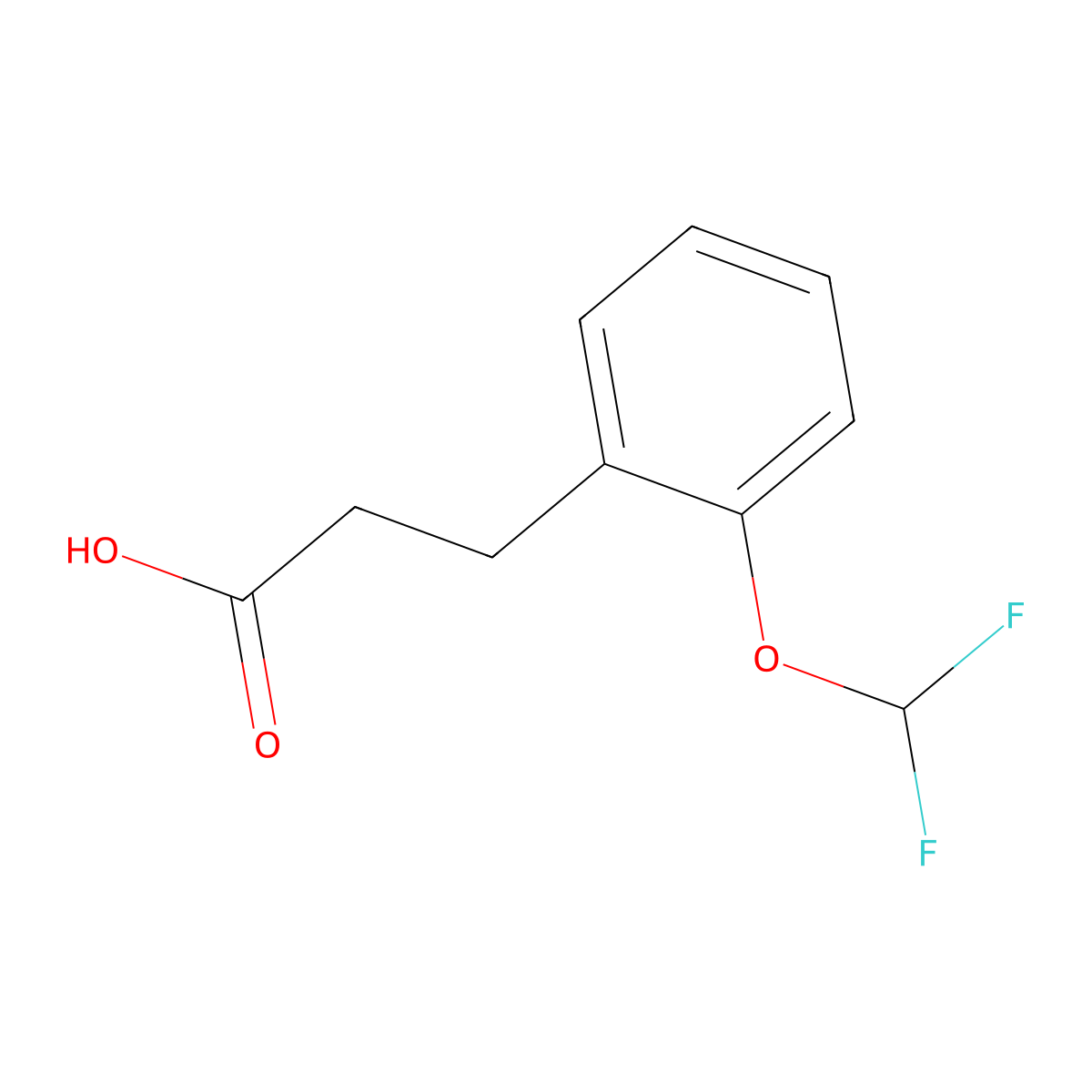 3-(2-(Difluoromethoxy)phenyl)propanoic acid molecular structure, CAS 1017030-88-4