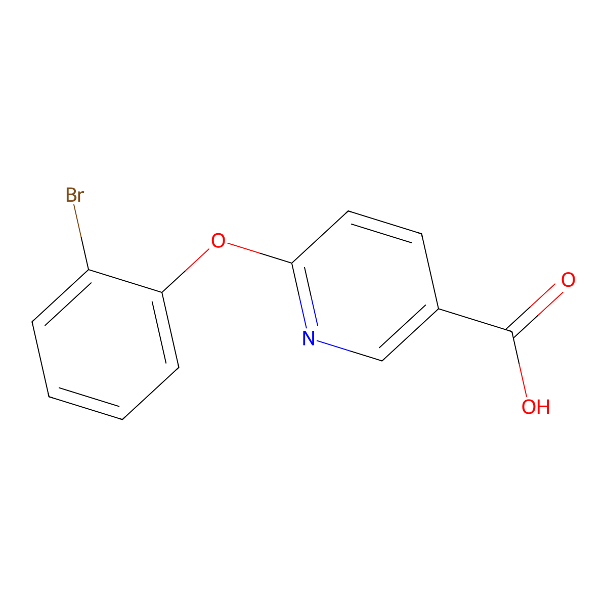 6-(2-Bromophenoxy)pyridine-3-carboxylic acid molecular structure, CAS 1017031-07-0