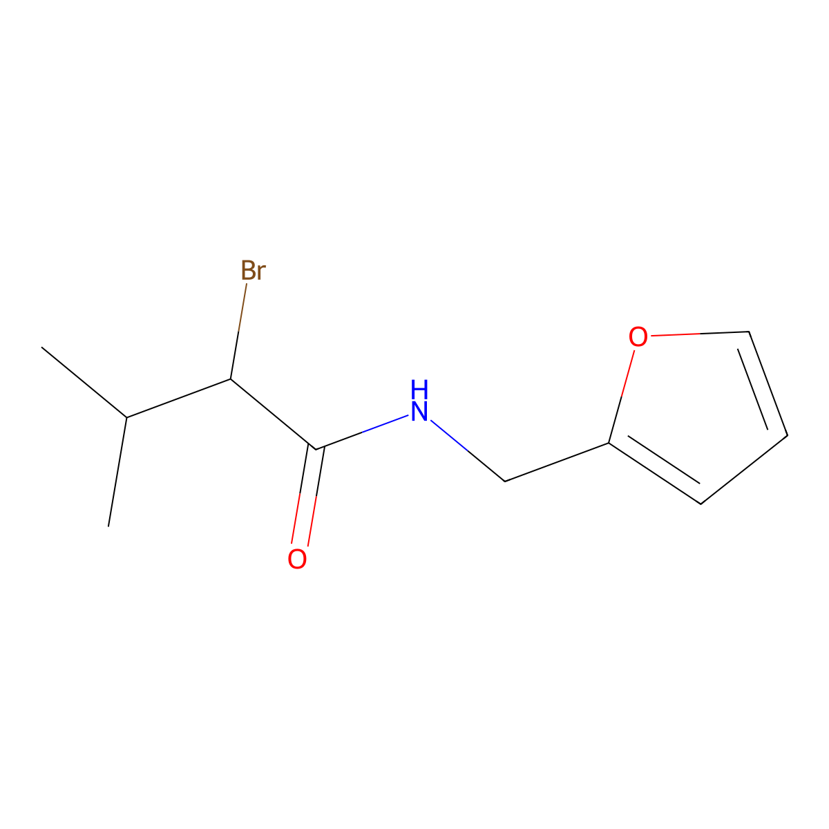 2-bromo-N-(furan-2-ylmethyl)-3-methylbutanamide molecular structure, CAS 1017031-76-3