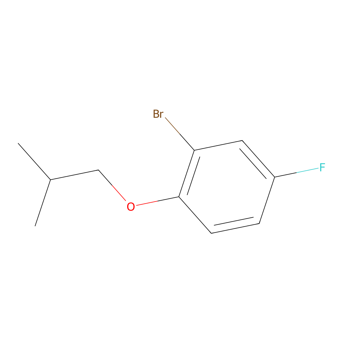 2-Bromo-4-fluoro-1-isobutoxybenzene molecular structure, CAS 1017031-94-5