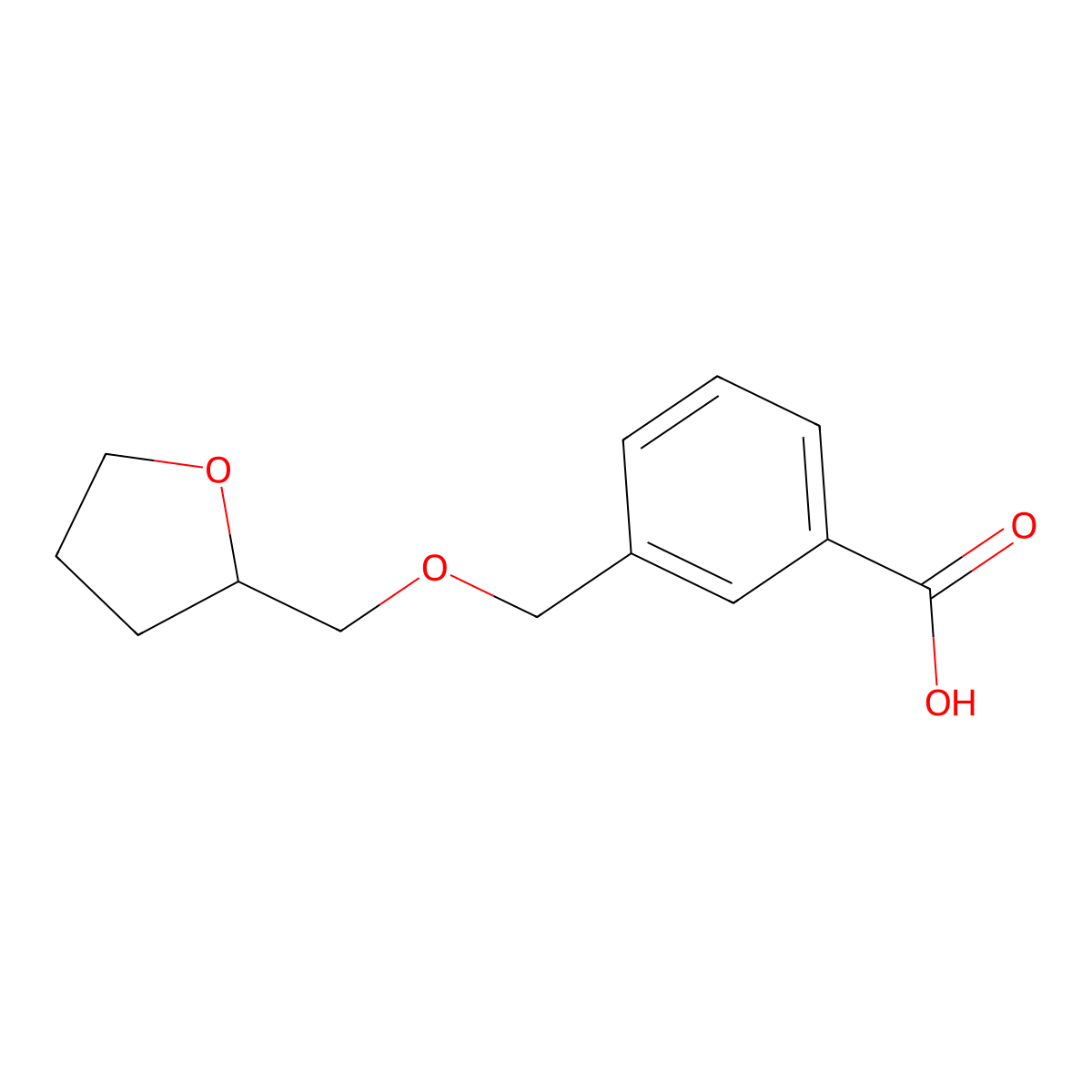 3-[(Tetrahydro-2-furanylmethoxy)methyl]-benzoic acid molecular structure, CAS 1017032-61-9
