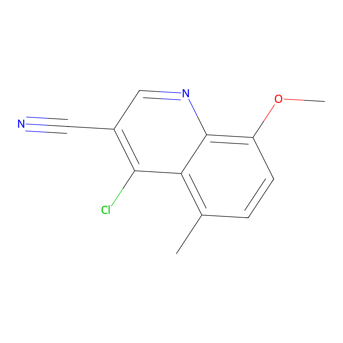4-Chloro-8-methoxy-5-methylquinoline-3-carbonitrile molecular structure, CAS 1017032-65-3