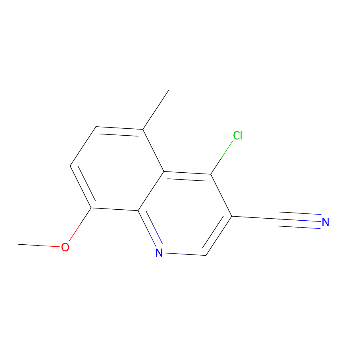 4-Chloro-8-methoxy-5-methylquinoline-3-carbonitrile molecular structure, CAS 1017032-65-3