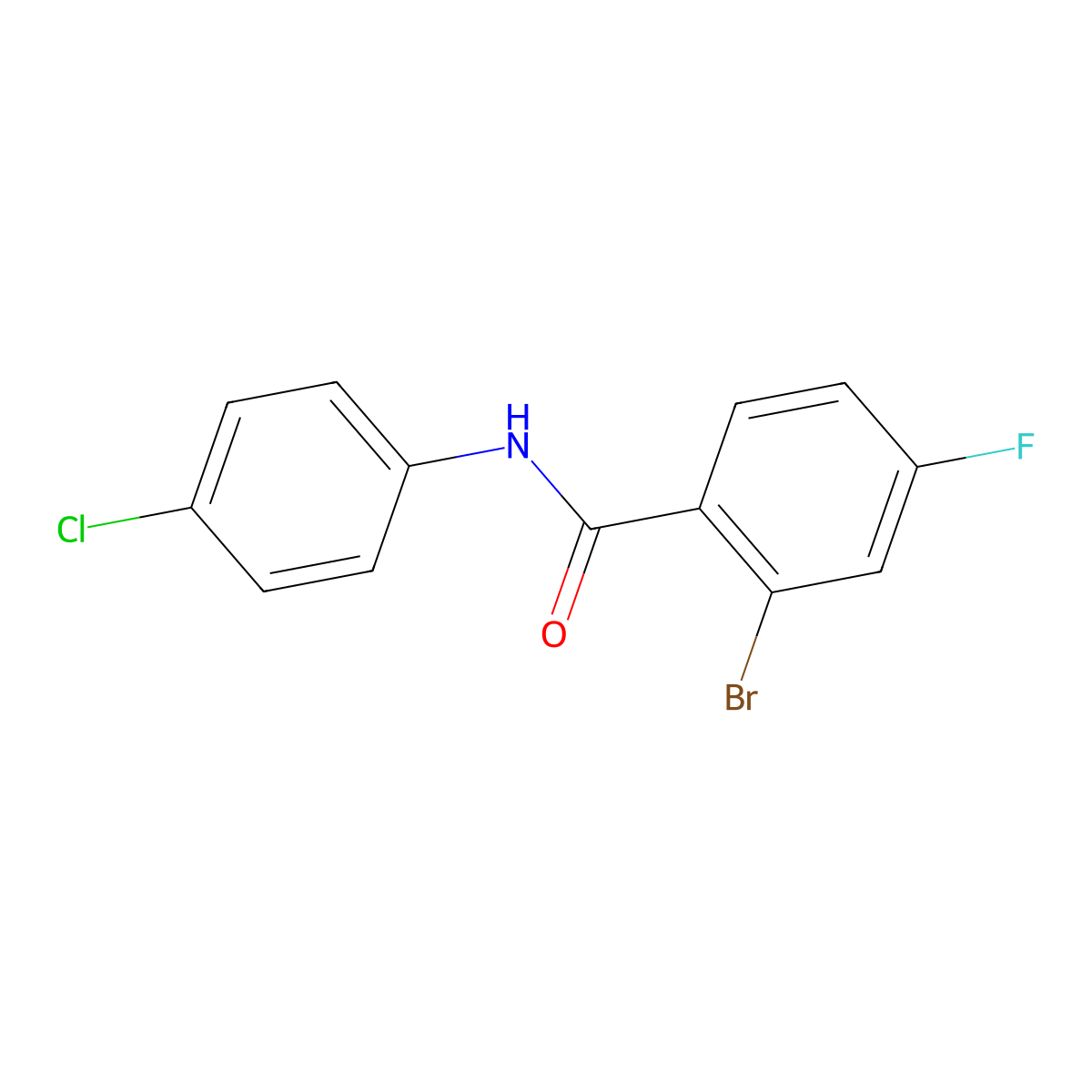 2-bromo-N-(4-chlorophenyl)-4-fluorobenzamide molecular structure, CAS 1017032-66-4