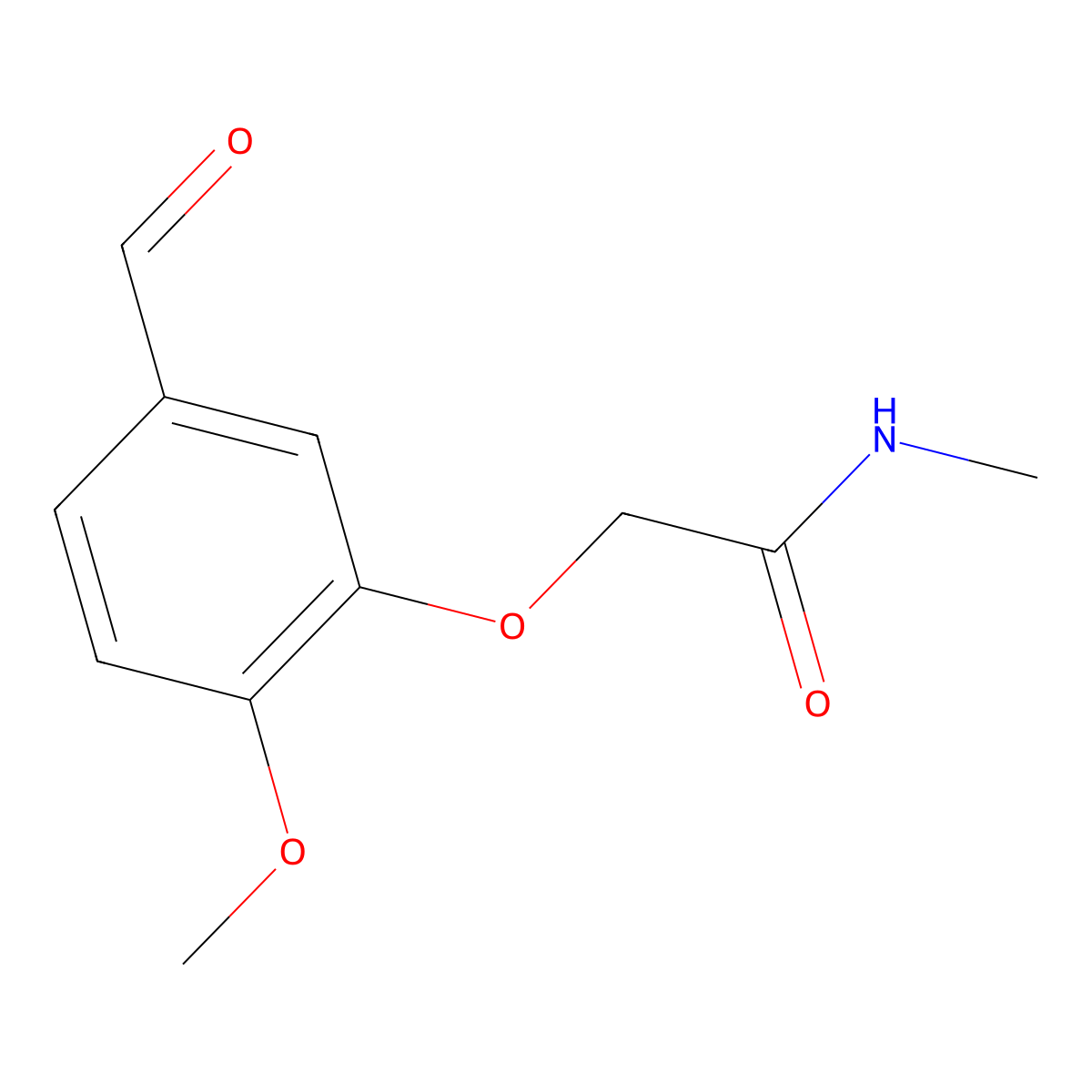 2-(5-formyl-2-methoxyphenoxy)-N-methylacetamide molecular structure, CAS 1017033-32-7