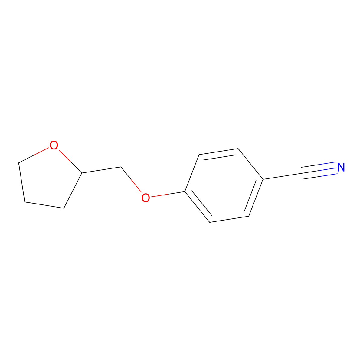 4-(Oxolan-2-ylmethoxy)benzonitrile molecular structure, CAS 1017033-37-2