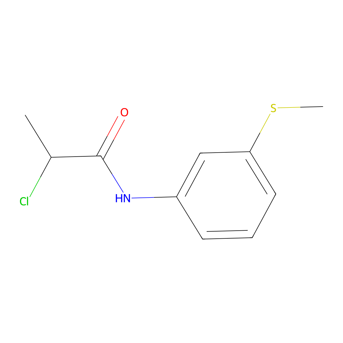 2-chloro-N-[3-(methylsulfanyl)phenyl]propanamide molecular structure, CAS 1017033-55-4