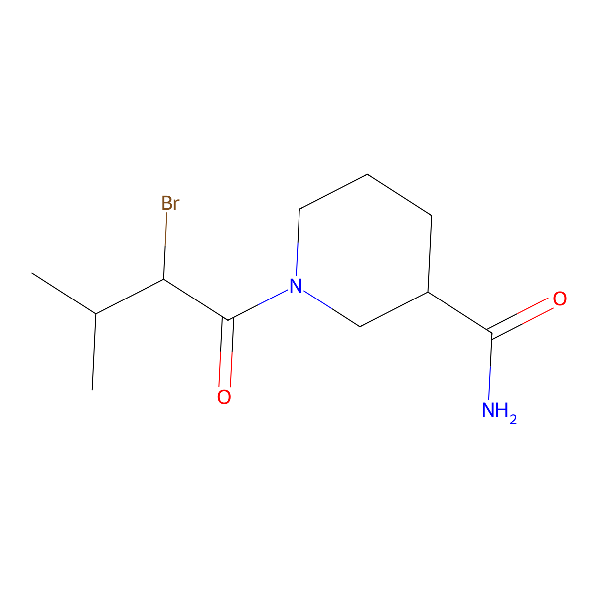 1-(2-Bromo-3-methylbutanoyl)piperidine-3-carboxamide molecular structure, CAS 1017034-24-0