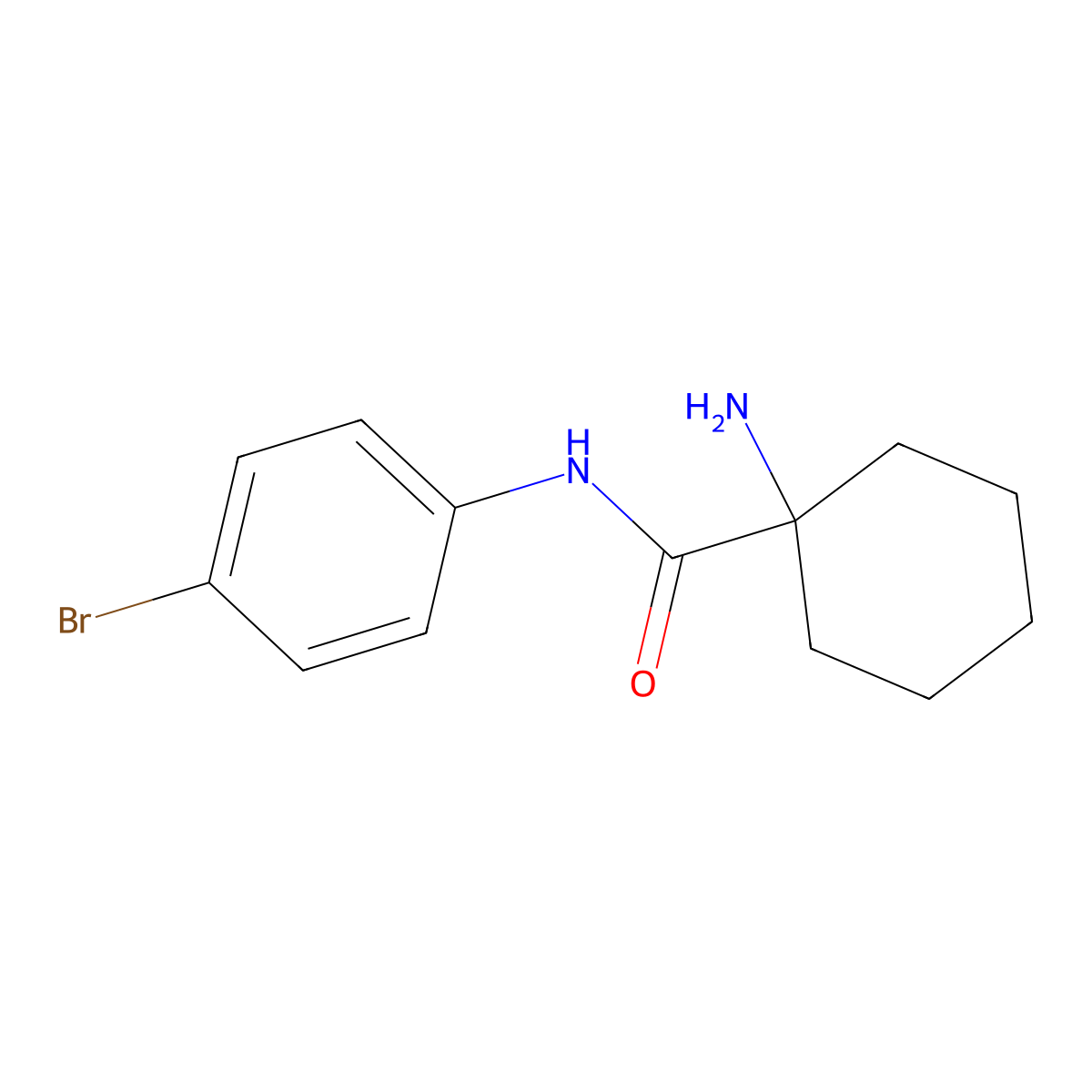 1-amino-N-(4-bromophenyl)cyclohexane-1-carboxamide molecular structure, CAS 1017035-47-0