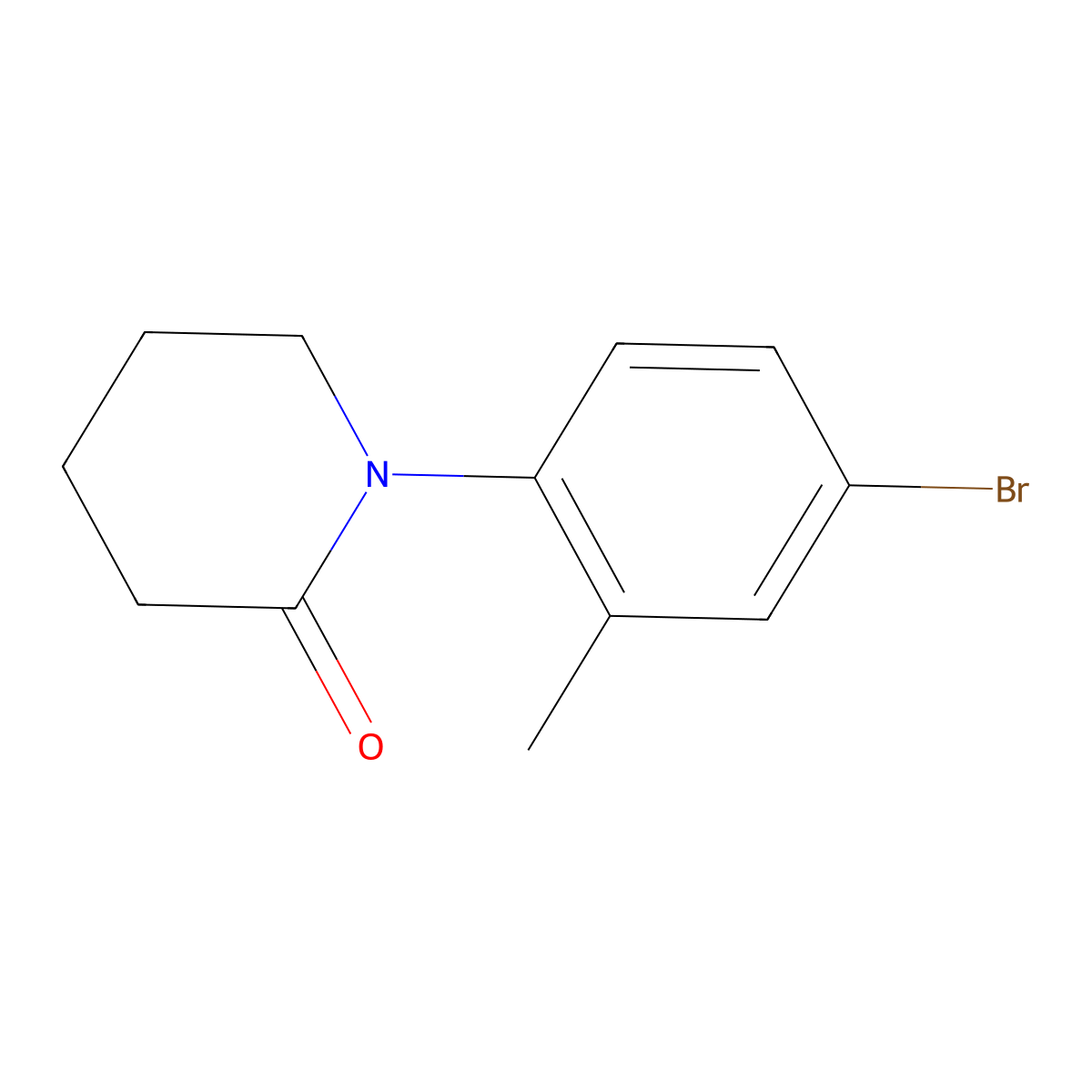1-(4-Bromo-2-methylphenyl)piperidin-2-one molecular structure, CAS 1017035-94-7
