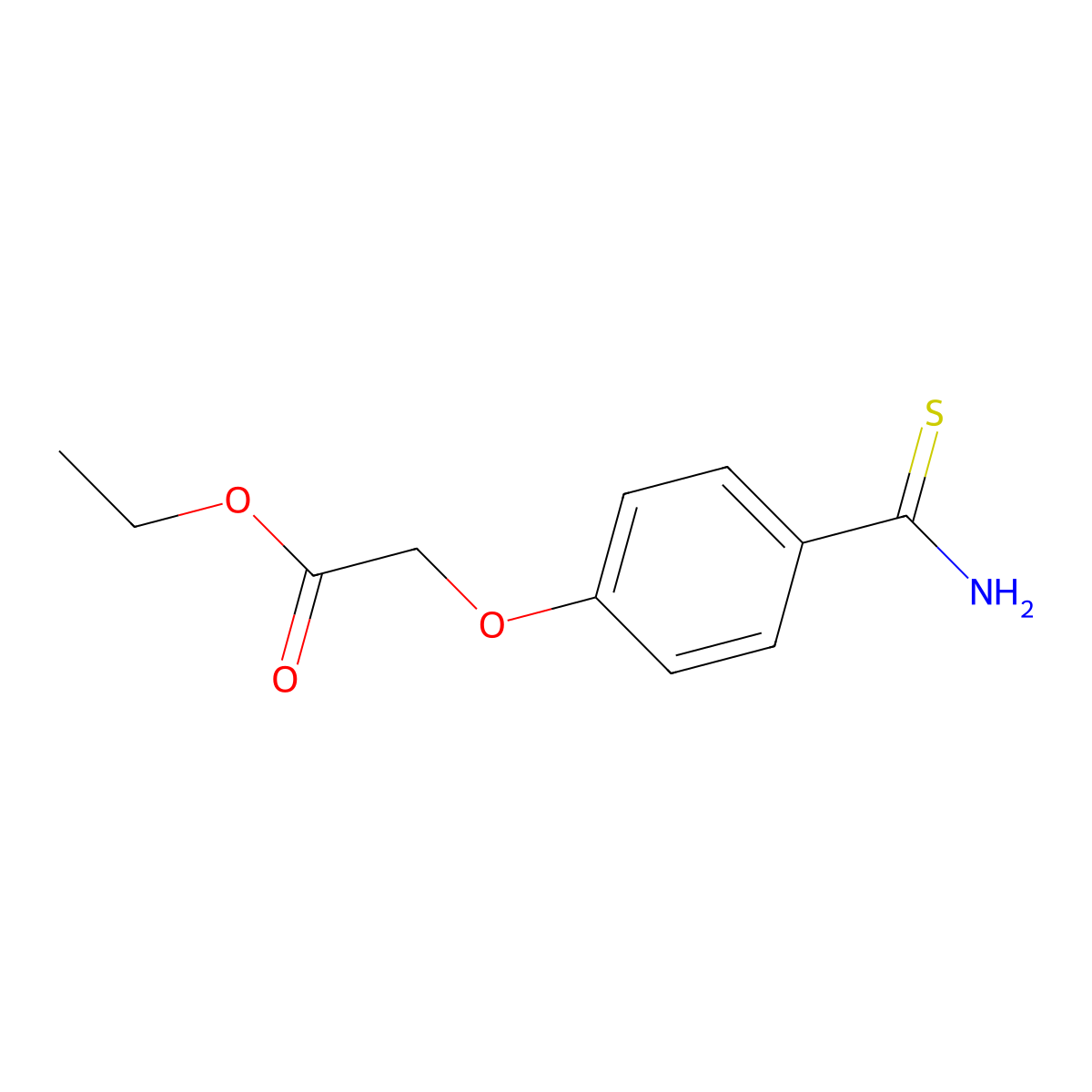 Ethyl 2-(4-carbamothioylphenoxy)acetate molecular structure, CAS 1017036-46-2