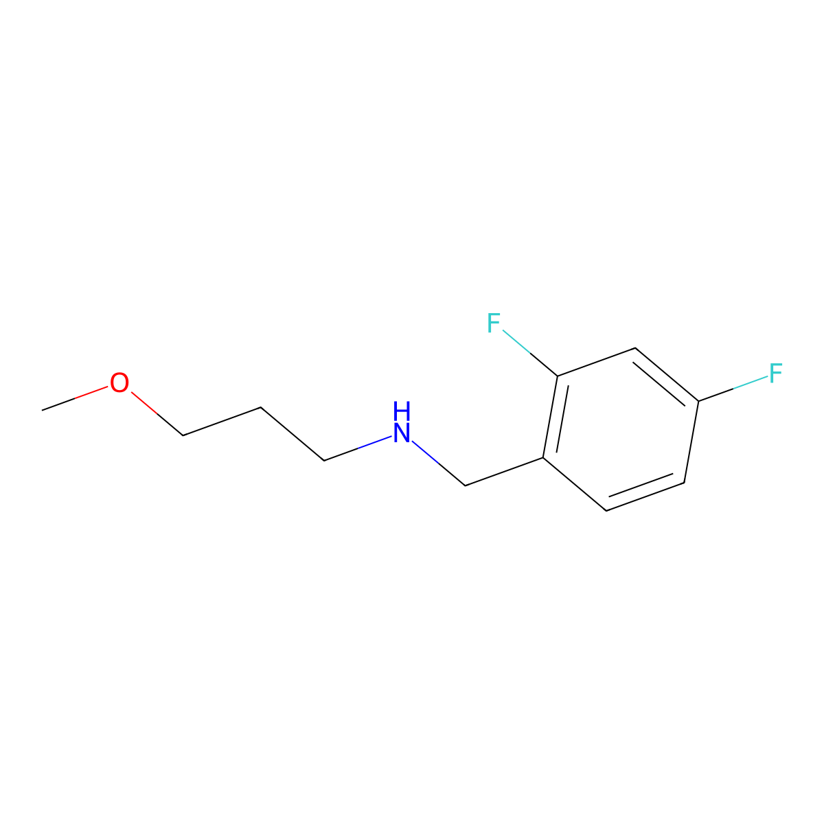 [(2,4-Difluorophenyl)methyl](3-methoxypropyl)amine molecular structure, CAS 1017037-05-6