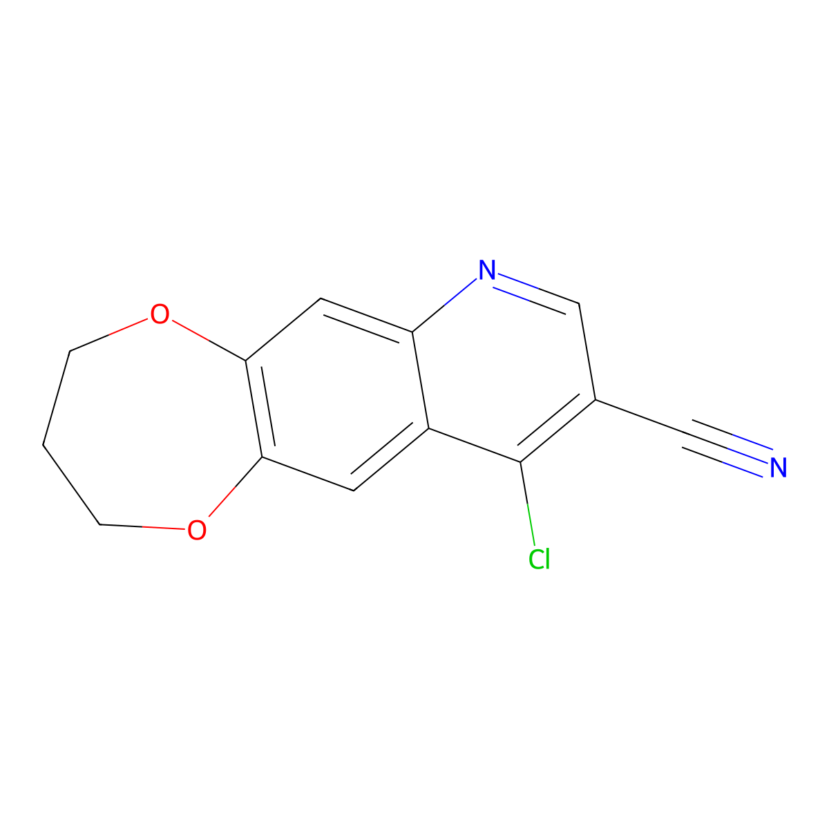 10-chloro-2H,3H,4H-[1,4]dioxepino[2,3-g]quinoline-9-carbonitrile molecular structure, CAS 1017037-61-4