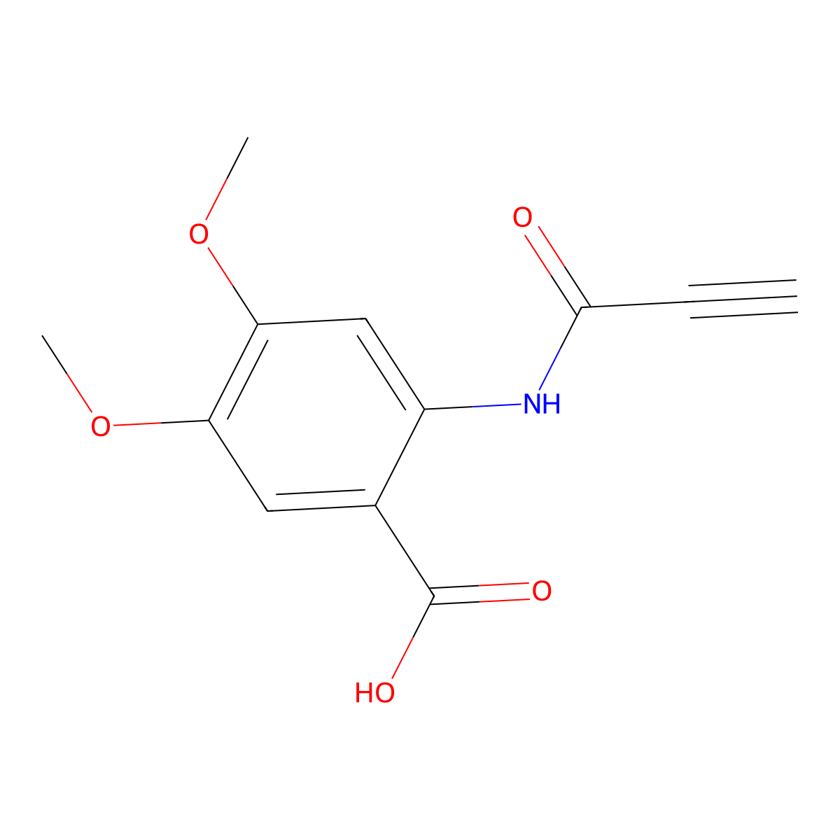 4,5-Dimethoxy-2-(prop-2-ynamido)benzoic acid molecular structure, CAS 1017038-09-3