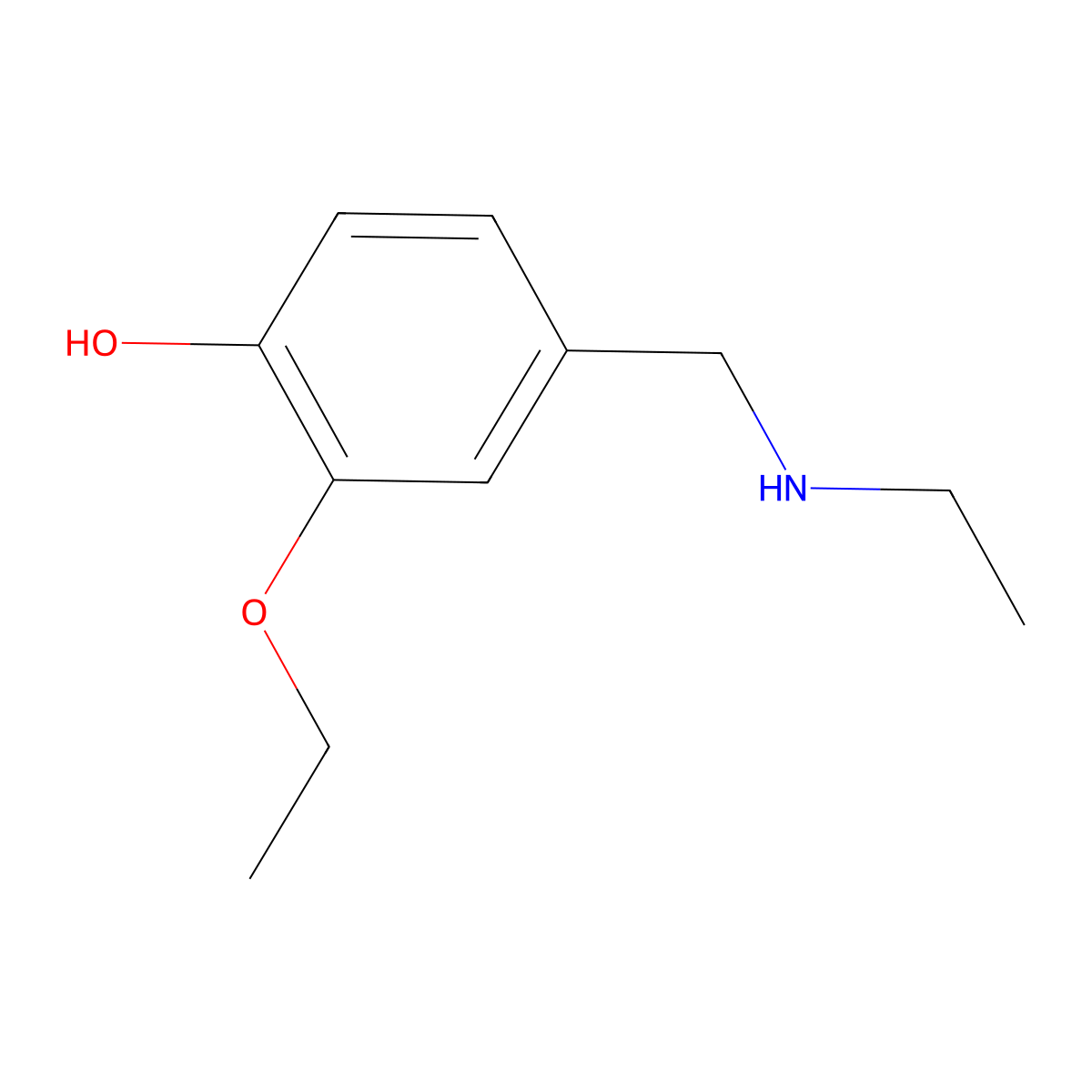 2-Ethoxy-4-[(ethylamino)methyl]phenol molecular structure, CAS 1017038-48-0