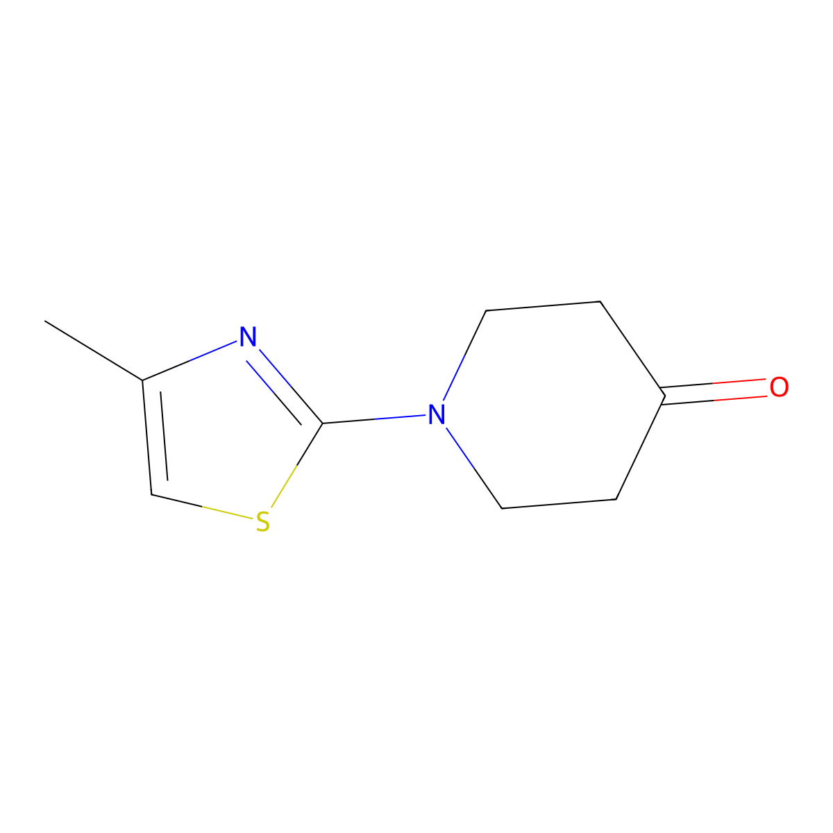 1-(4-Methyl-1,3-thiazol-2-yl)piperidin-4-one molecular structure, CAS 1017038-74-2