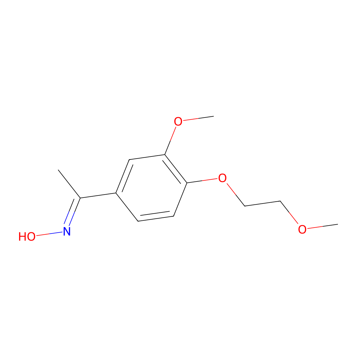 N-{1-[3-methoxy-4-(2-methoxyethoxy)phenyl]ethylidene}hydroxylamine molecular structure, CAS 1017041-37-0