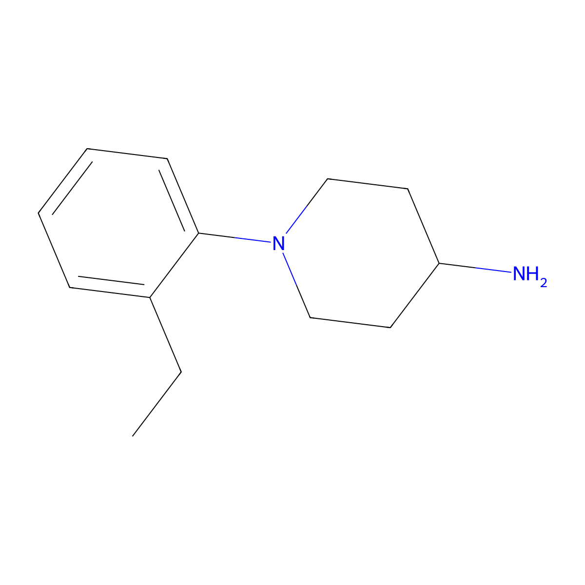 1-(2-Ethylphenyl)piperidin-4-amine molecular structure, CAS 1017042-50-0