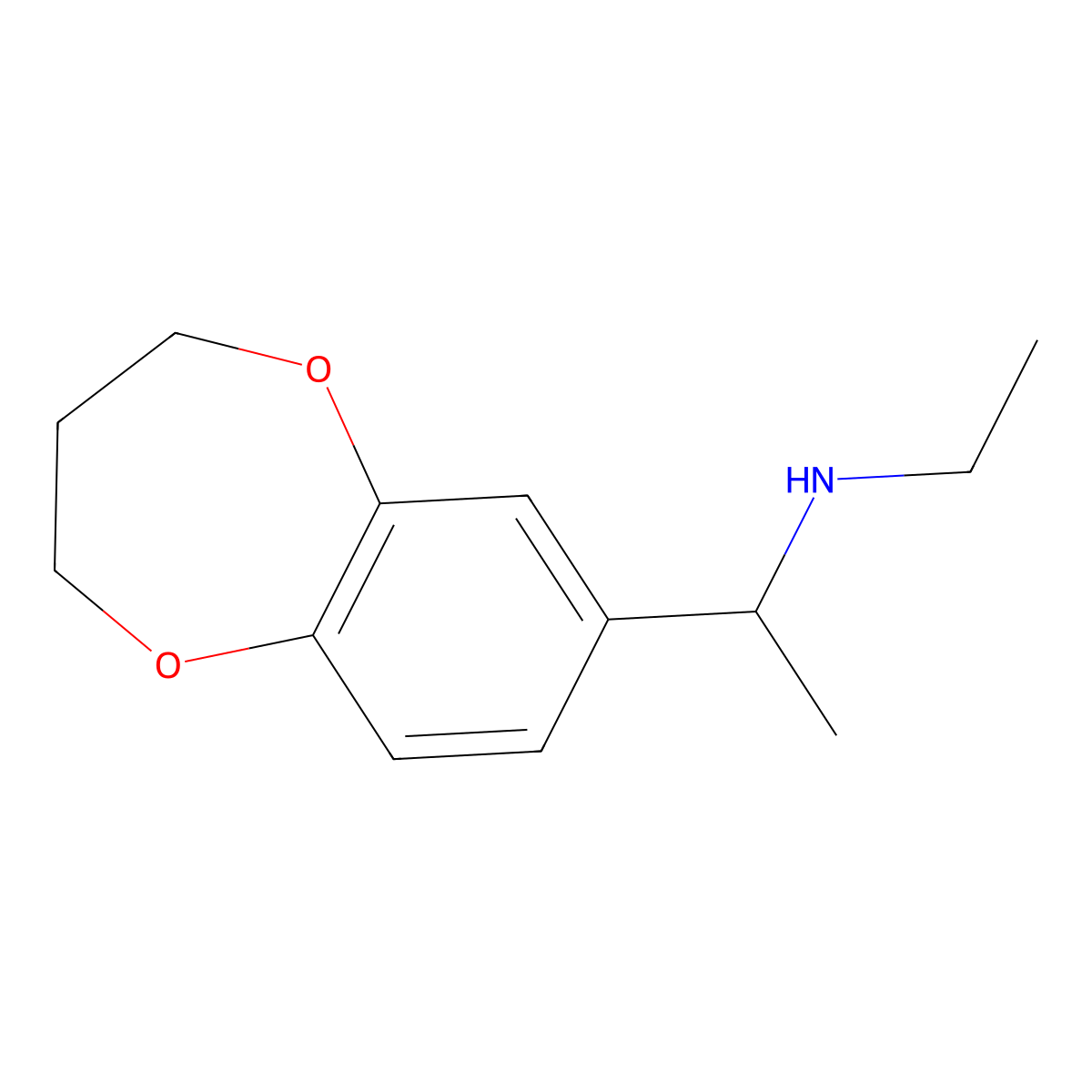 [1-(3,4-dihydro-2H-1,5-benzodioxepin-7-yl)ethyl](ethyl)amine molecular structure, CAS 1017044-88-0