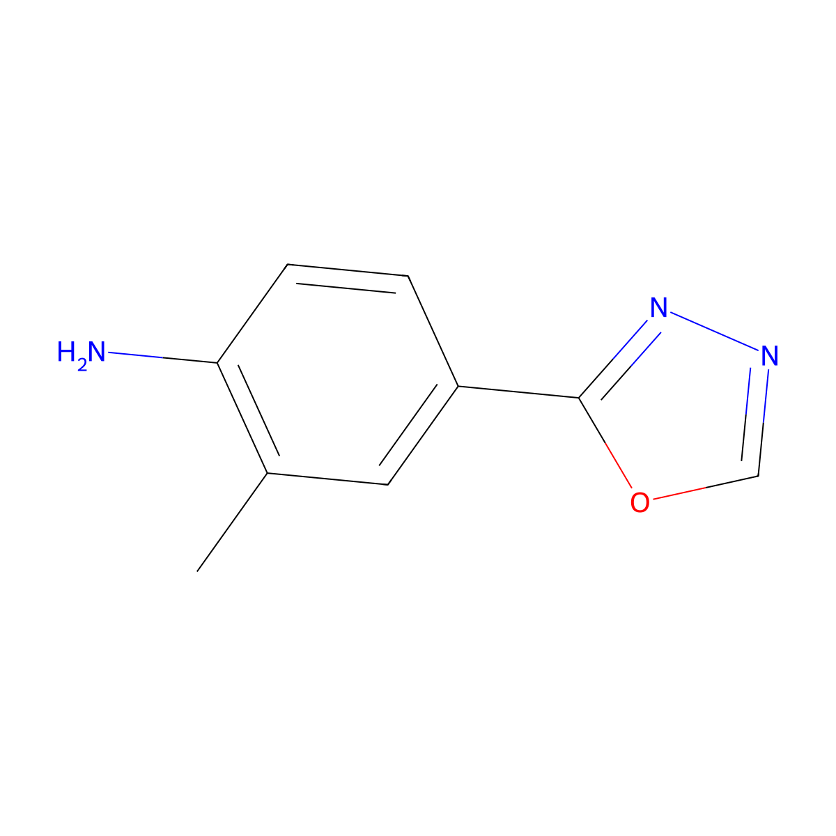 2-Methyl-4-(1,3,4-oxadiazol-2-yl)aniline molecular structure, CAS 1017045-81-6