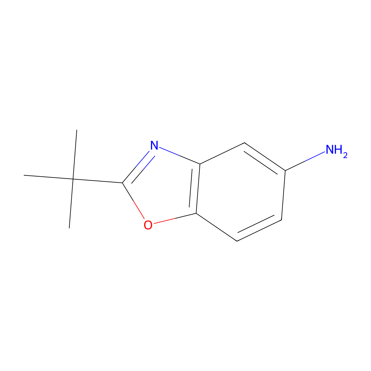 2-Tert-butyl-1,3-benzoxazol-5-amine molecular structure, CAS 1017046-27-3