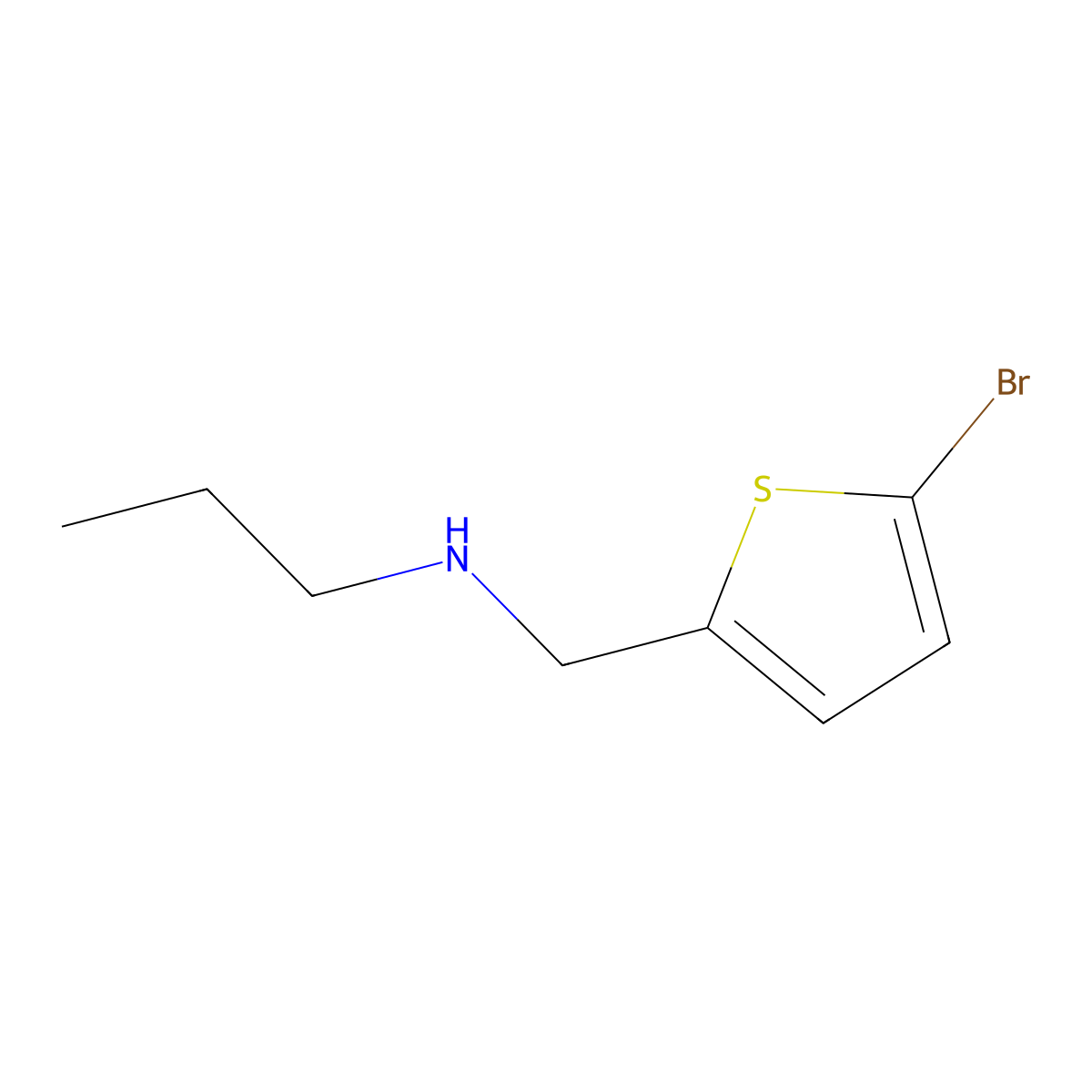 [(5-Bromothiophen-2-yl)methyl](propyl)amine molecular structure, CAS 1017046-51-3