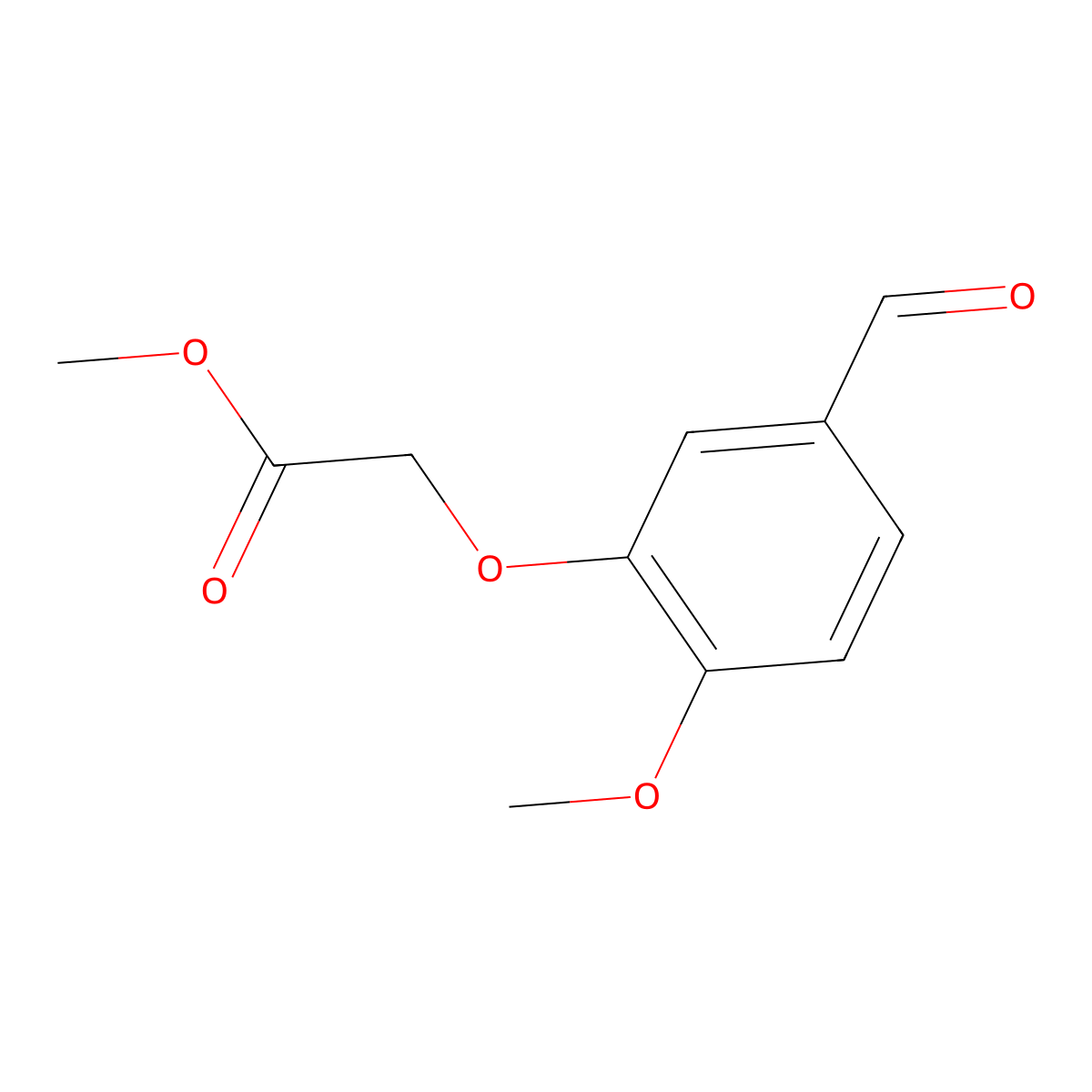 Methyl 2-(5-formyl-2-methoxyphenoxy)acetate molecular structure, CAS 1017047-53-8