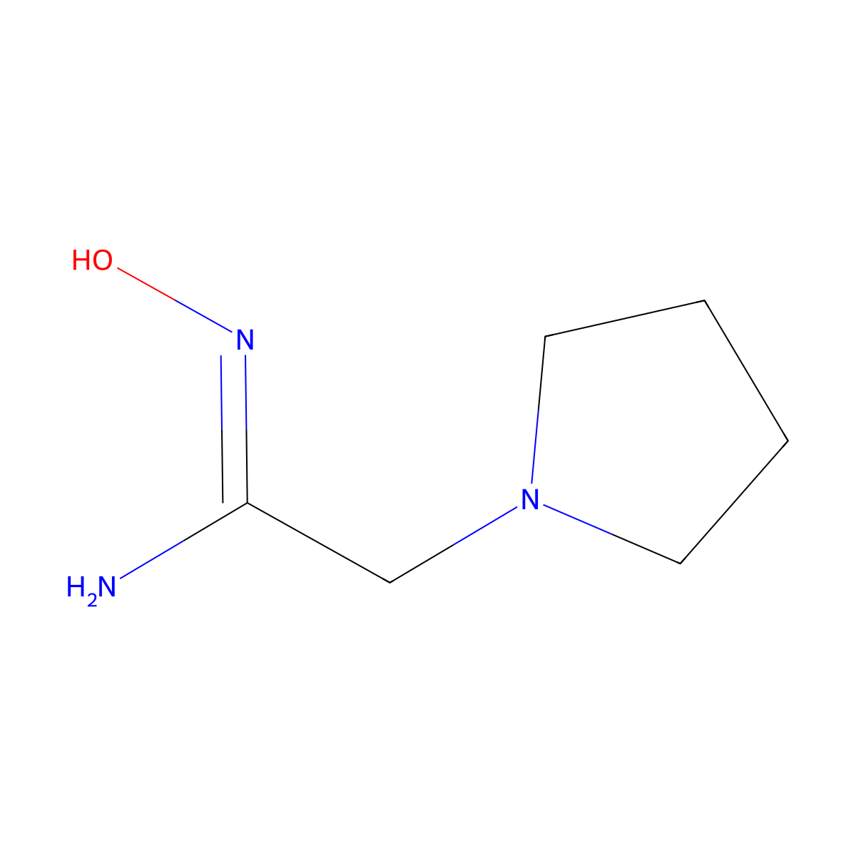 N'-hydroxy-2-(pyrrolidin-1-yl)ethanimidamide molecular structure, CAS 1017047-83-4