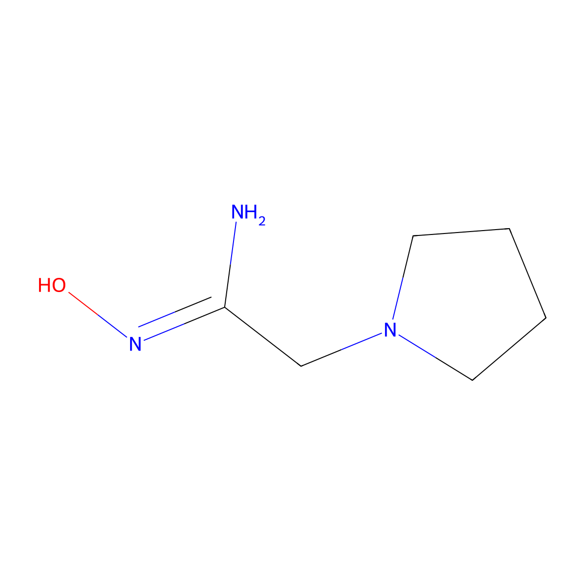N'-hydroxy-2-(pyrrolidin-1-yl)ethanimidamide molecular structure, CAS 1017047-83-4