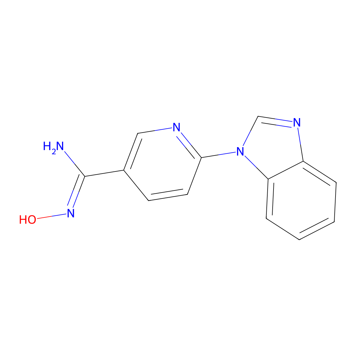 6-(1H-1,3-benzodiazol-1-yl)-N'-hydroxypyridine-3-carboximidamide molecular structure, CAS 1017047-94-7