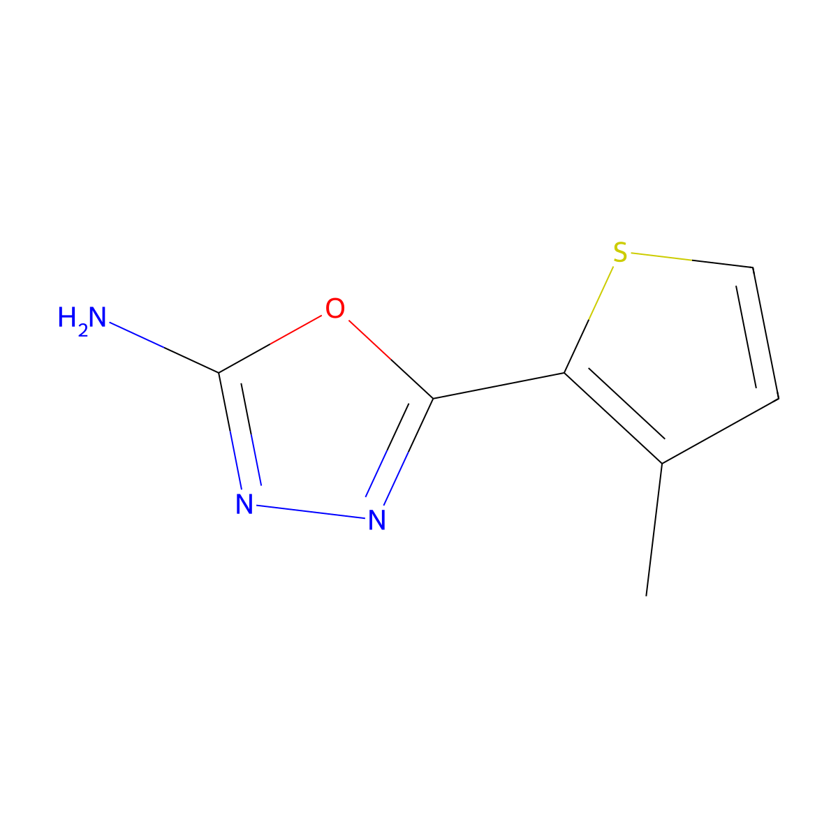 5-(3-Methylthiophen-2-yl)-1,3,4-oxadiazol-2-amine molecular structure, CAS 1017048-74-6