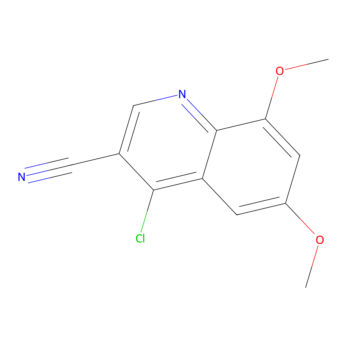 4-Chloro-6,8-dimethoxyquinoline-3-carbonitrile molecular structure, CAS 1017049-01-2