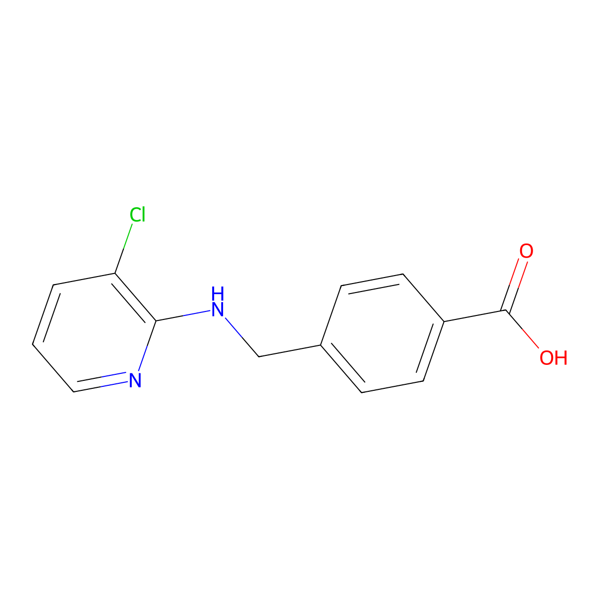 4-[[(3-Chloro-2-pyridinyl)amino]methyl]benzoic acid molecular structure, CAS 1017049-02-3