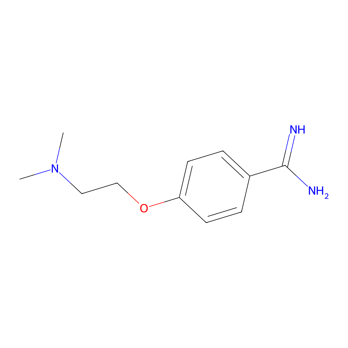 4-[2-(Dimethylamino)ethoxy]benzene-1-carboximidamide molecular structure, CAS 1017049-06-7