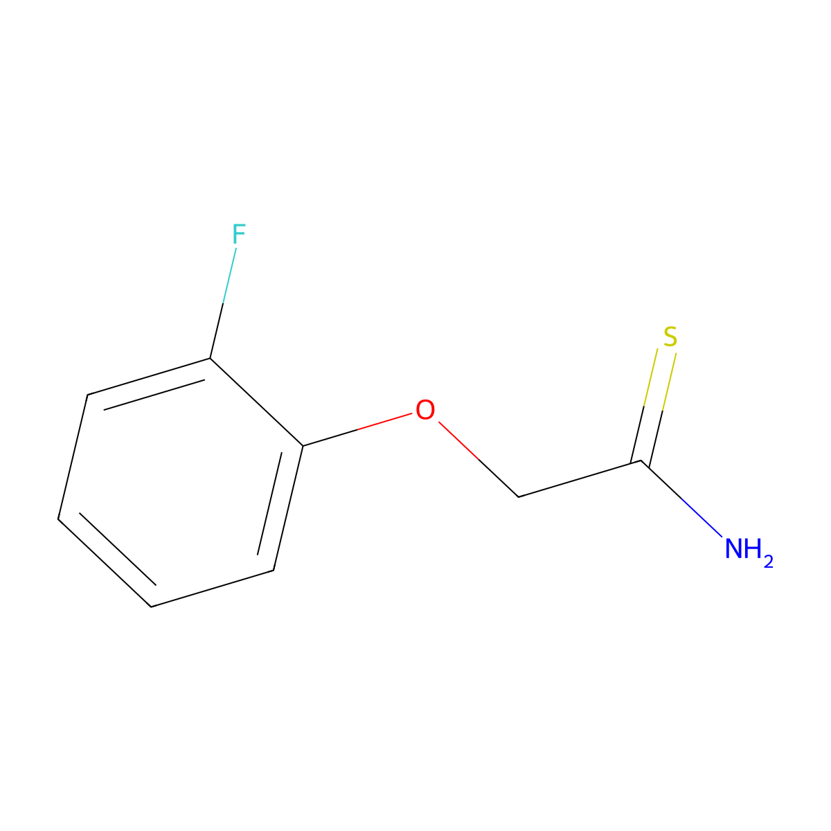 2-(2-Fluorophenoxy)ethanethioamide molecular structure, CAS 1017049-35-2