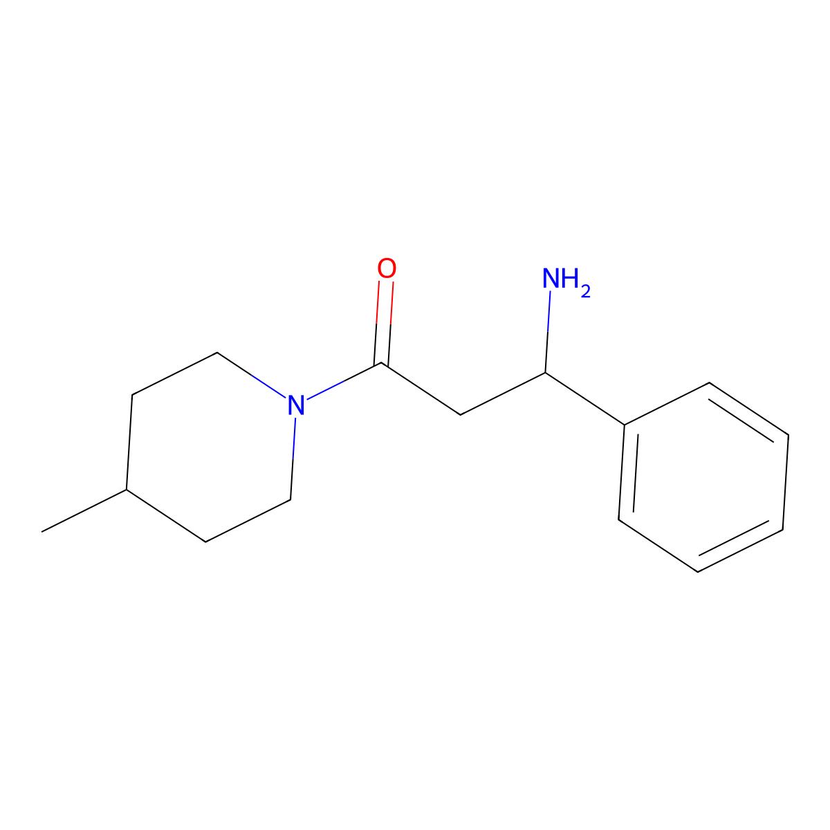 3-Amino-1-(4-methylpiperidin-1-yl)-3-phenylpropan-1-one molecular structure, CAS 1017049-46-5