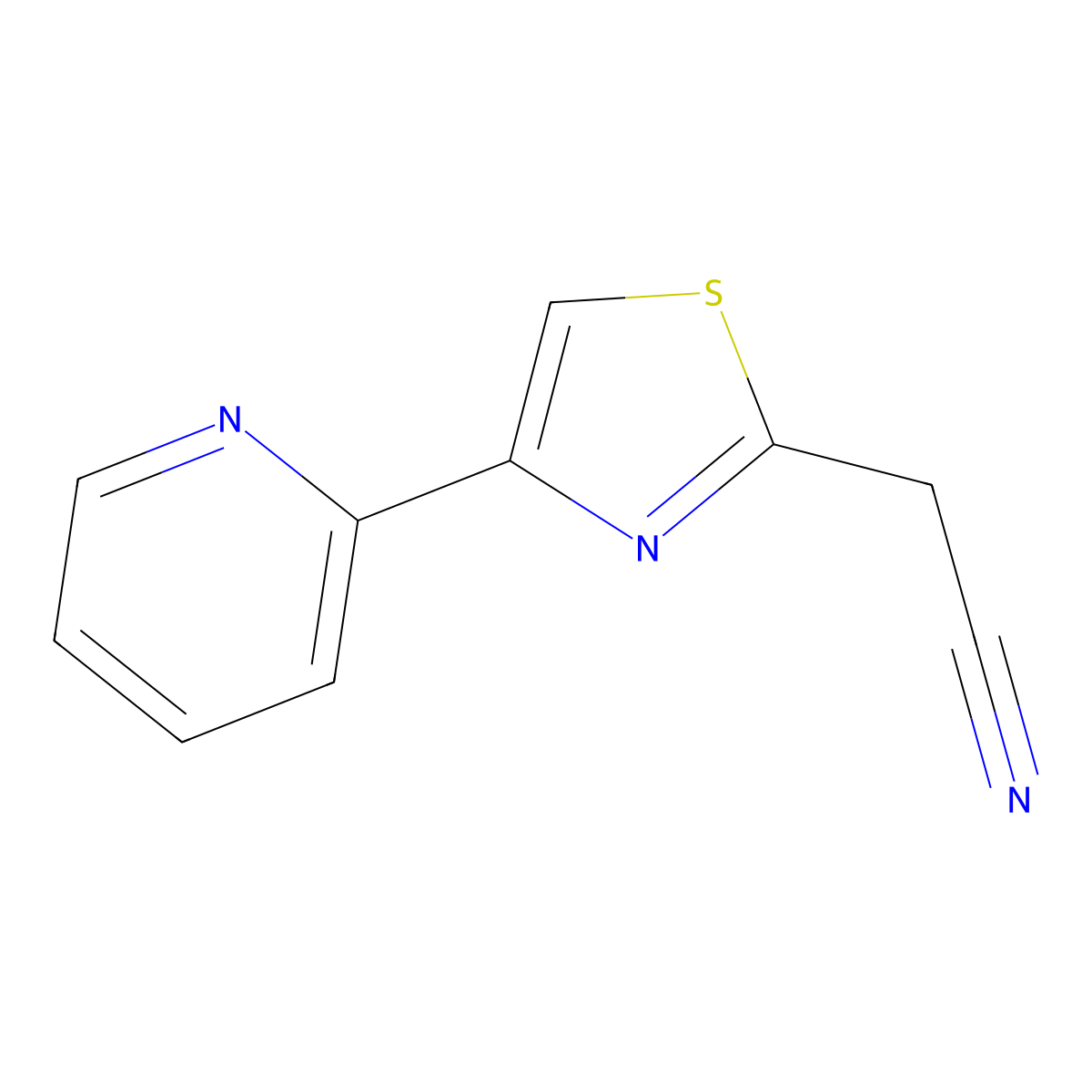 2-[4-(Pyridin-2-yl)-1,3-thiazol-2-yl]acetonitrile molecular structure, CAS 1017049-48-7