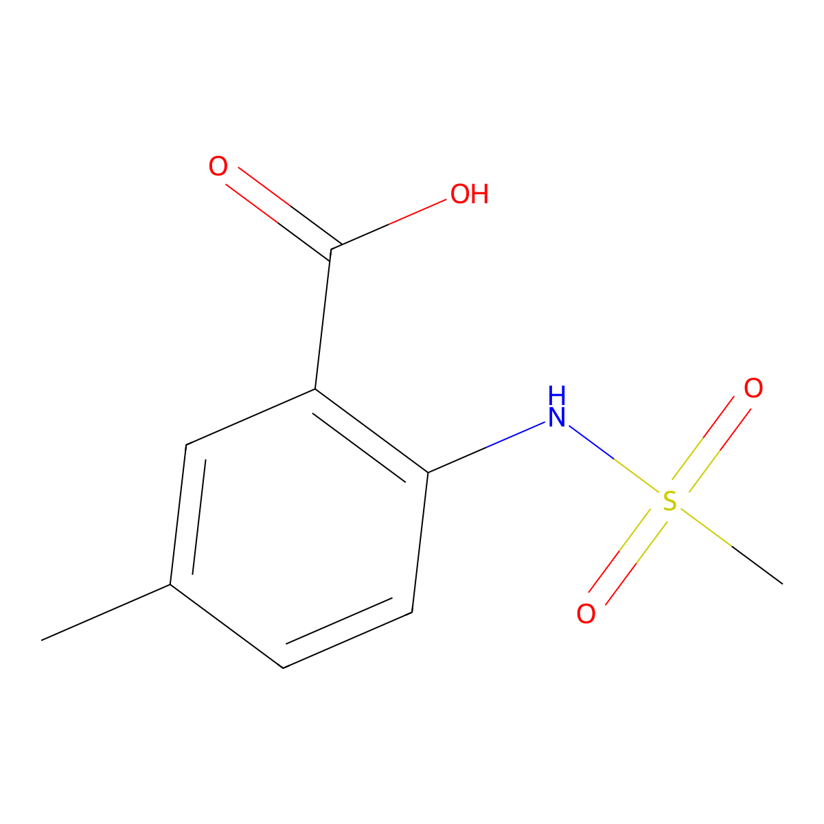 2-Methanesulfonamido-5-methylbenzoic acid molecular structure, CAS 1017051-55-6