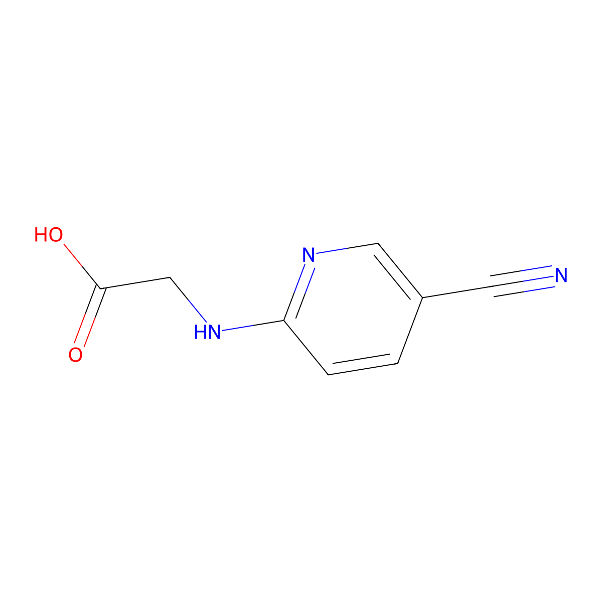 2-[(5-Cyanopyridin-2-yl)amino]acetic acid molecular structure, CAS 1017051-97-6
