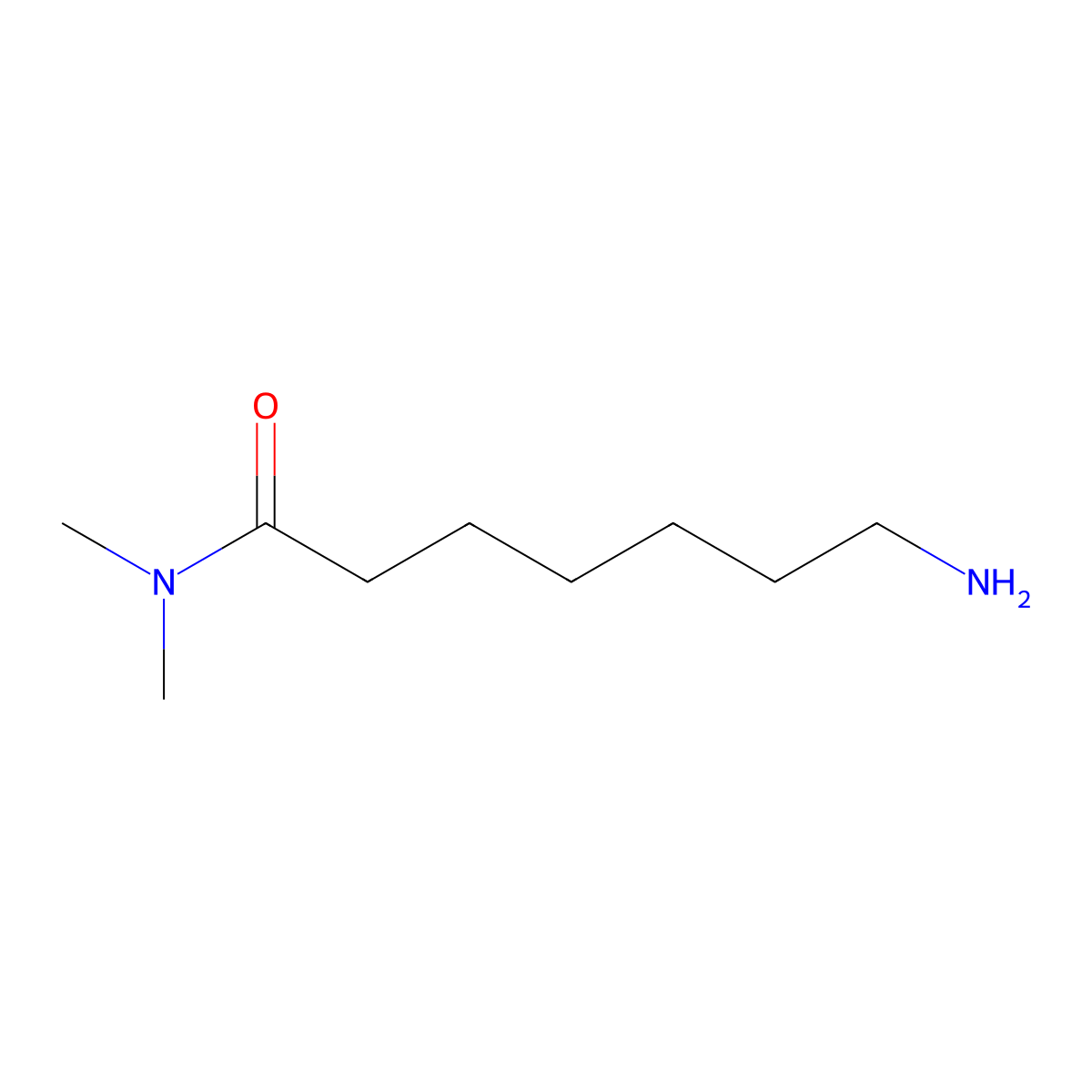 7-amino-N,N-dimethylheptanamide molecular structure, CAS 1017051-98-7