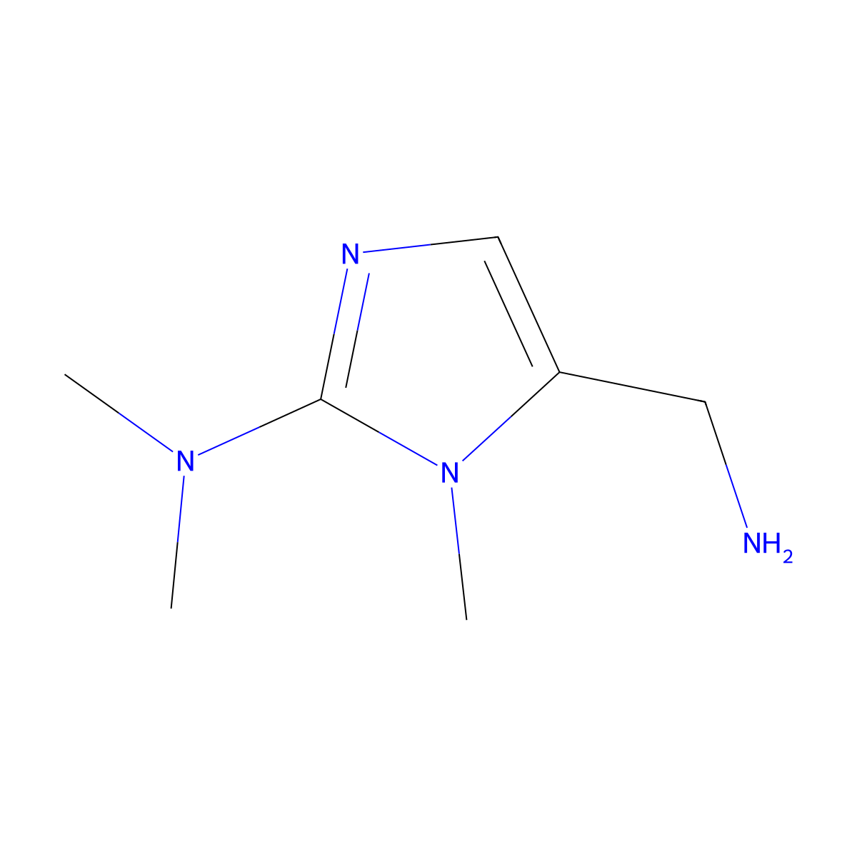 5-(aminomethyl)-N,N,1-trimethyl-1H-imidazol-2-amine molecular structure, CAS 1017052-51-5