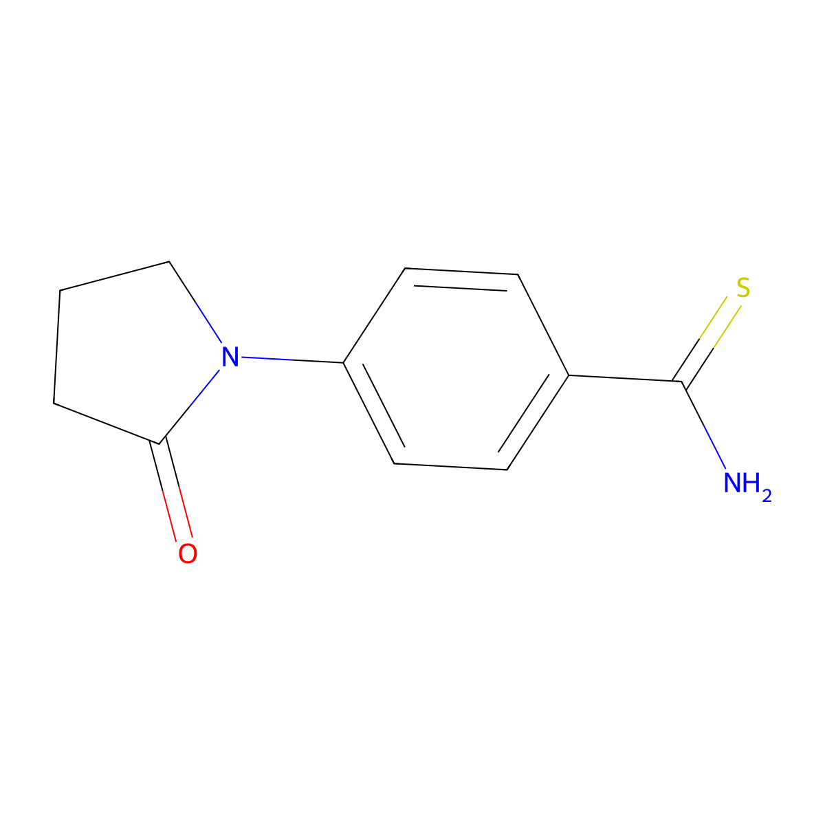 4-(2-Oxopyrrolidin-1-yl)benzene-1-carbothioamide molecular structure, CAS 1017052-81-1