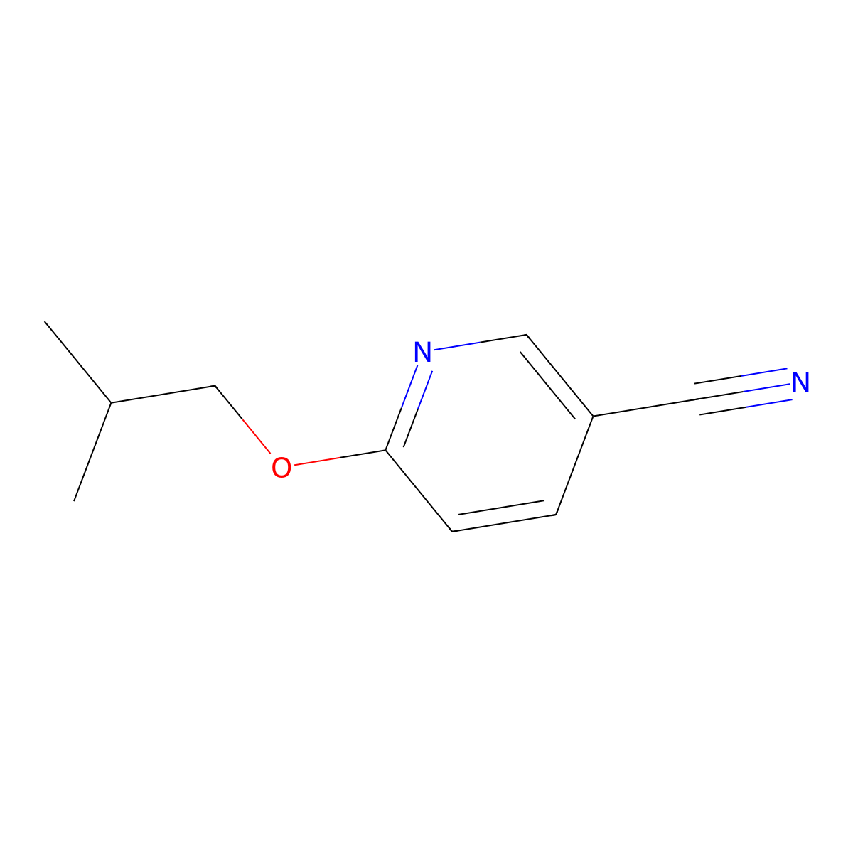 6-(2-Methylpropoxy)pyridine-3-carbonitrile molecular structure, CAS 1017055-16-1