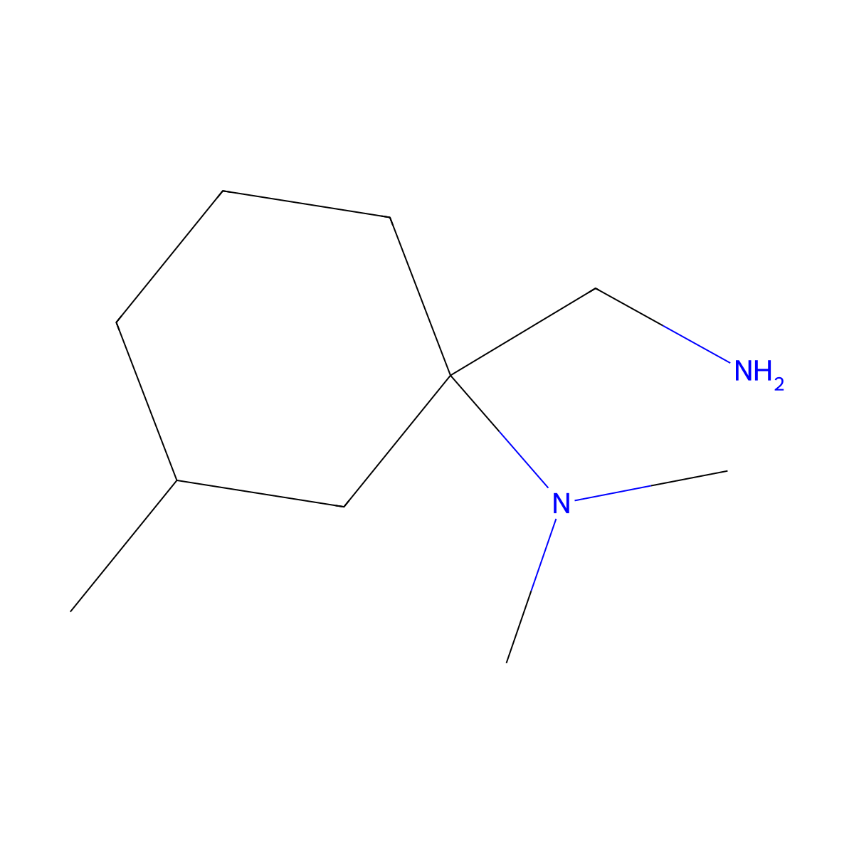 1-(aminomethyl)-N,N,3-trimethylcyclohexan-1-amine molecular structure, CAS 1017057-31-6