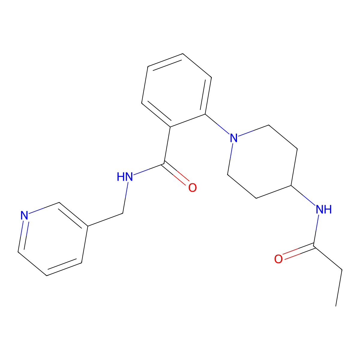 2-(4-Propanamidopiperidin-1-YL)-N-[(pyridin-3-YL)methyl]benzamide molecular structure, CAS 1017060-33-1