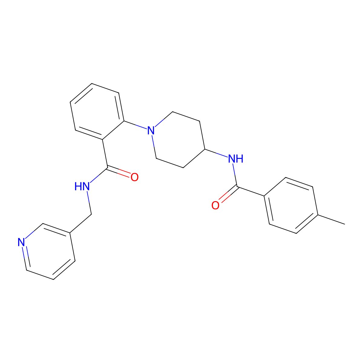 2-[4-(4-Methylbenzamido)piperidin-1-YL]-N-[(pyridin-3-YL)methyl]benzamide molecular structure, CAS 1017060-36-4