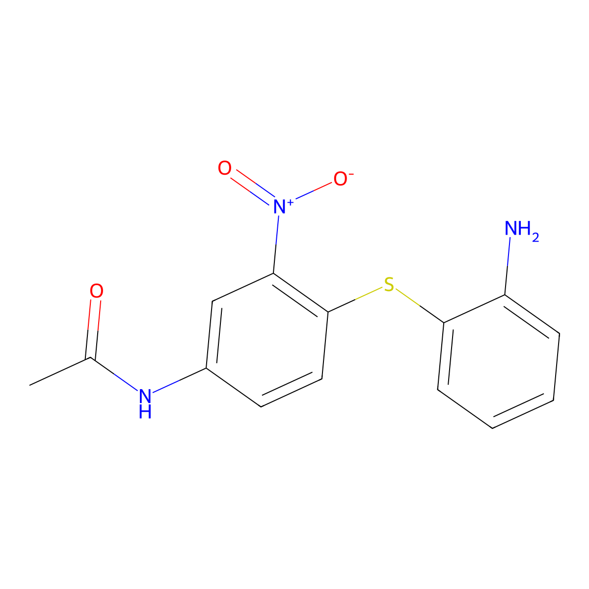 4-Acetamido-2'-amino-2-nitrophenyl sulphide molecular structure, CAS 1017060-37-5